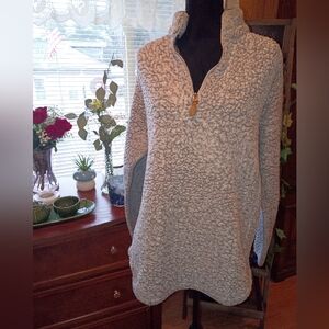 Simply Southern Light Gray Sherpa Turtleneck Sweater